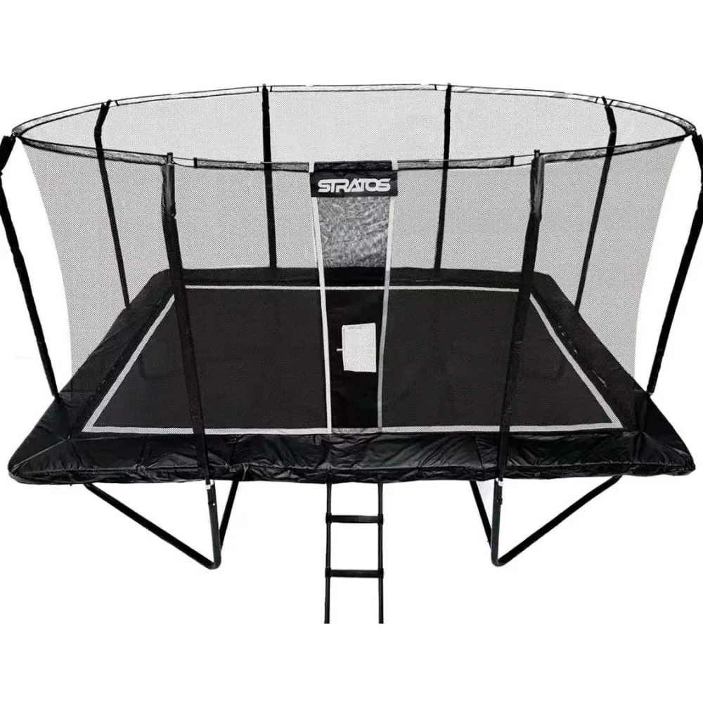 Clearance Stratos Suorakaide Trampoliini Premium Black Line, 275x427 cm, sis. portaat ja turvaverkko