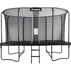 Clearance Stratos Suorakaide Trampoliini Premium Black Line, 275x427 cm, sis. portaat ja turvaverkko