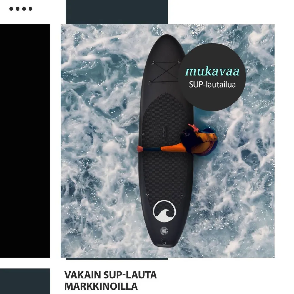 Online Deep Sea SUP-lautasetti Pro ilmatäytteinen 300 cm 15 PSI musta