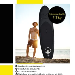 Online Deep Sea SUP-lautasetti Pro ilmatäytteinen 300 cm 15 PSI musta
