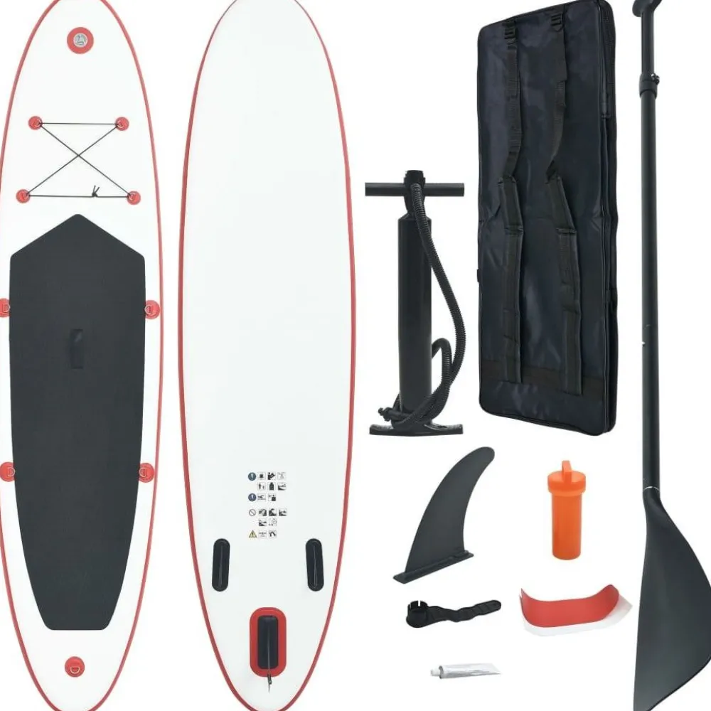 Discount FinePRICE SUP-lautasetti, ilmatäytteinen, 390cm, punainen/valkoinen