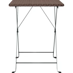 Best FinePRICE Taitettava bistropöytä ruskea 55x54x71 cm polyrottinki