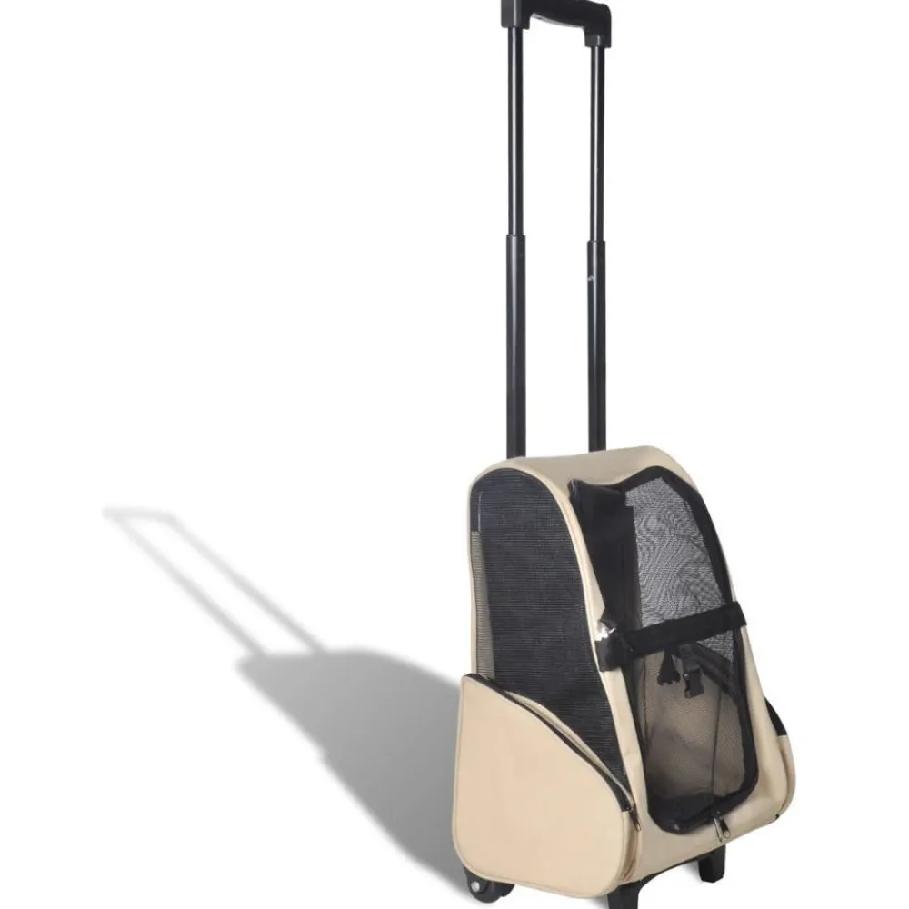 Discount FinePRICE Taitettava lemmikkikärry, monikäyttöinen, beige
