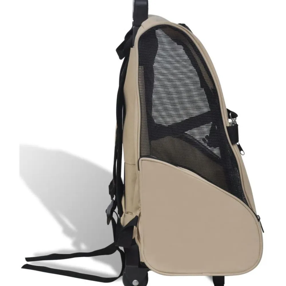 Discount FinePRICE Taitettava lemmikkikärry, monikäyttöinen, beige