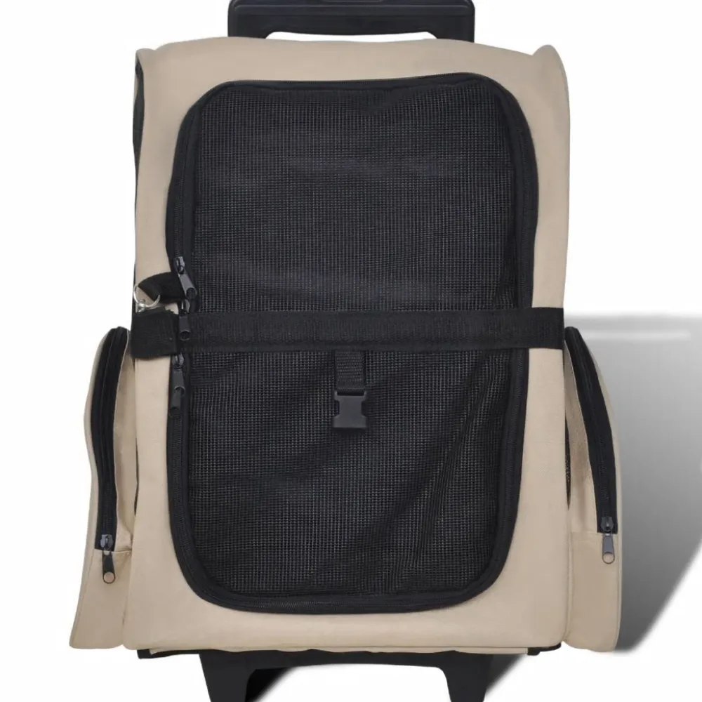 Discount FinePRICE Taitettava lemmikkikärry, monikäyttöinen, beige
