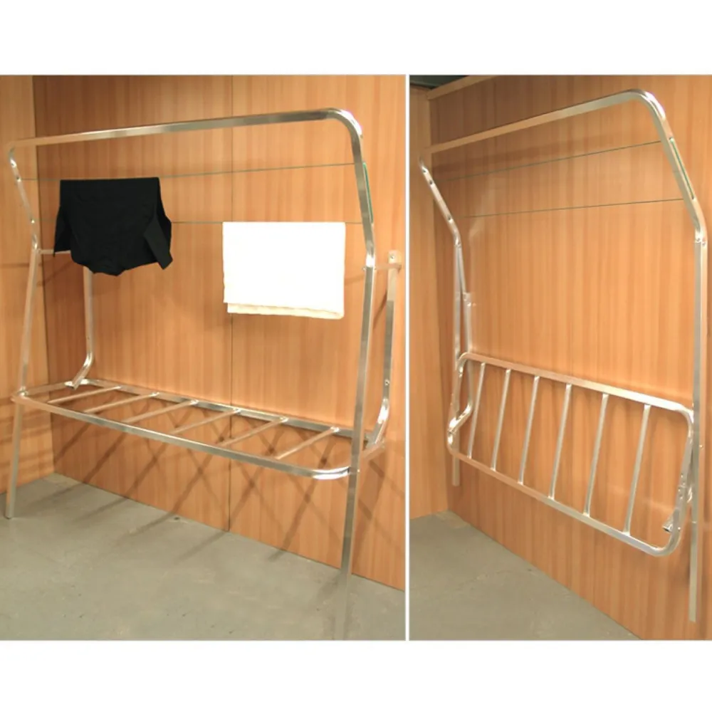 Hot Kosken Metalli Tamppausteline Kikka seinälle kääntyvä alumiini naruilla