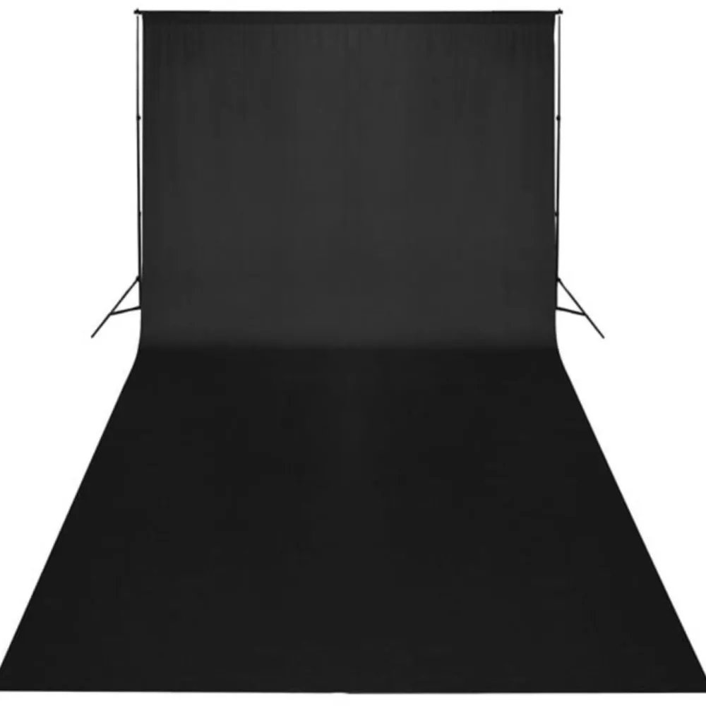 FinePRICE Taustakangas puuvilla, 600x300 cm, musta