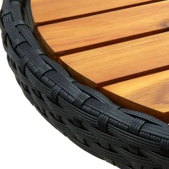 Online FinePRICE Teepöytä harmaa 60 cm polyrottinki ja, akaasiapuu