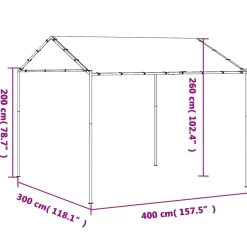 Best FinePRICE Telttakatos antrasiitti 4x3 m teräs ja kangas