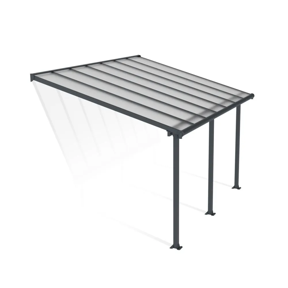 Clearance Palram-Canopia Terassikatos Olympia 3x4,25 m harmaa/kirkas