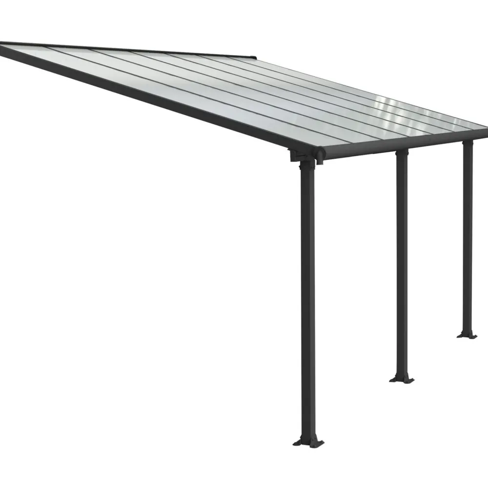Clearance Palram-Canopia Terassikatos Olympia 3x4,25 m harmaa/kirkas