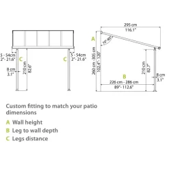 Online Palram-Canopia Terassikatos Olympia 3x5,46 m harmaa/kirkas