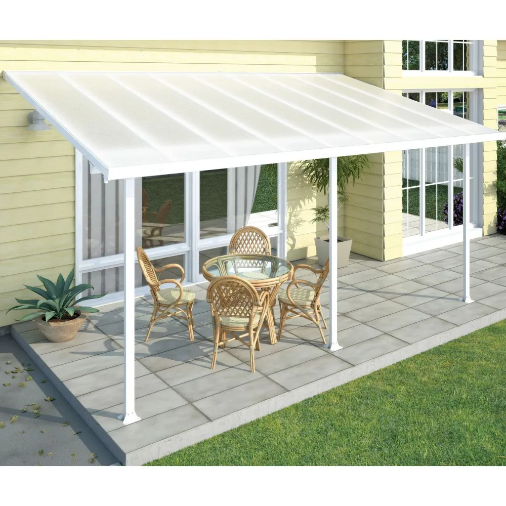 Clearance Palram-Canopia Terassikatos Feria 3 x 5,5 m valkoinen/kirkas