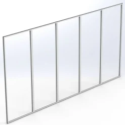 New Keraplast Terassilasi P23 kiinteä 5-os., valkoinen, kirkas lasi, mittatilaus