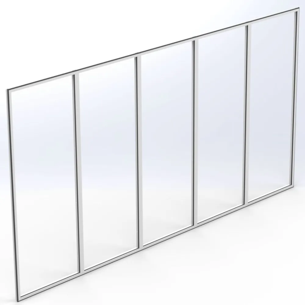 New Keraplast Terassilasi P23 kiinteä 5-os., valkoinen, kirkas lasi, mittatilaus