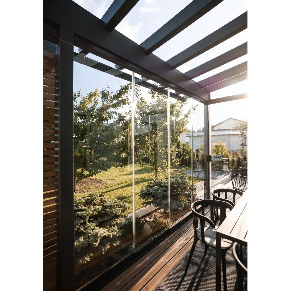 Best Vivalon Terassilasitus Avara, puitteeton 7-osainen, 3500-8270mm leveään aukkoon, harmaa lasi