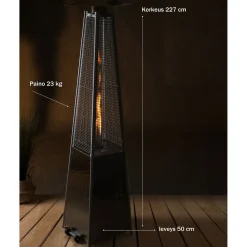 Fornorth Terassilämmitin Pyramid, 13kW kaasukäyttöinen, rosteri