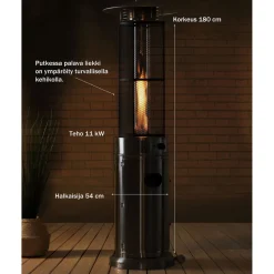 Sale Fornorth Terassilämmitin Tube, 11kW kaasukäyttöinen, rosteri