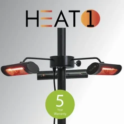 Outlet HEAT1 Terassilämmitin Eco High-line 3 x 670W kaukosäädin musta