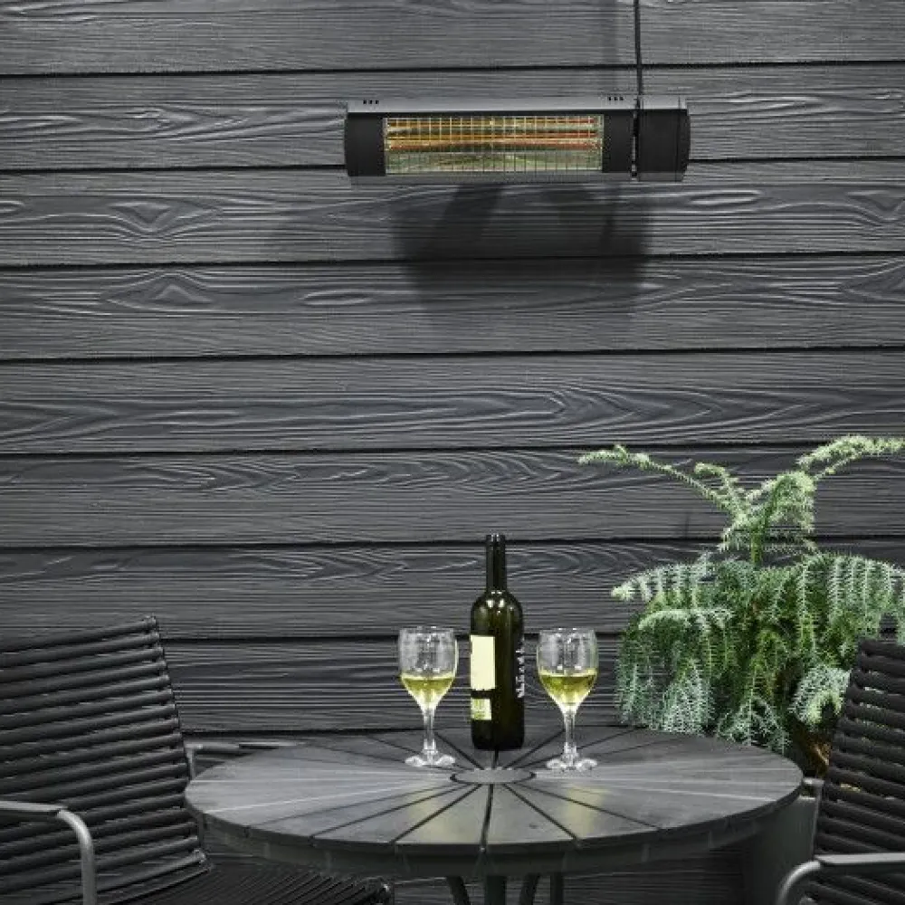 New HEAT1 Terassilämmitin Eco High-line 500-1500W kaukosäädin eri värejä Antrasiitti