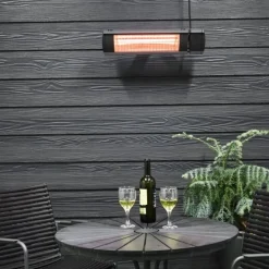 New HEAT1 Terassilämmitin Eco High-line 500-1500W kaukosäädin eri värejä Antrasiitti