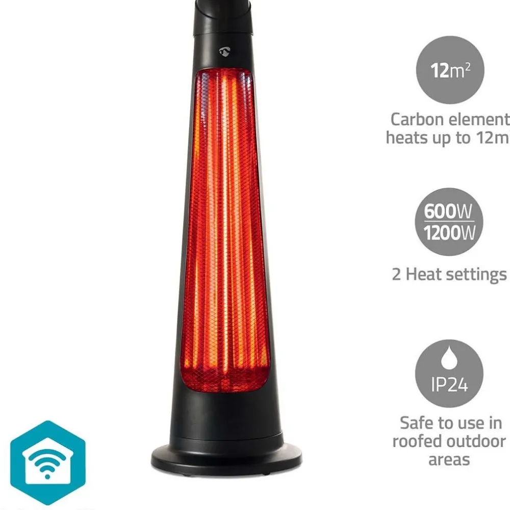 Hot Nedis Terassilämmitin HTPA21BKW SmartLife Wi-Fi 1200W musta
