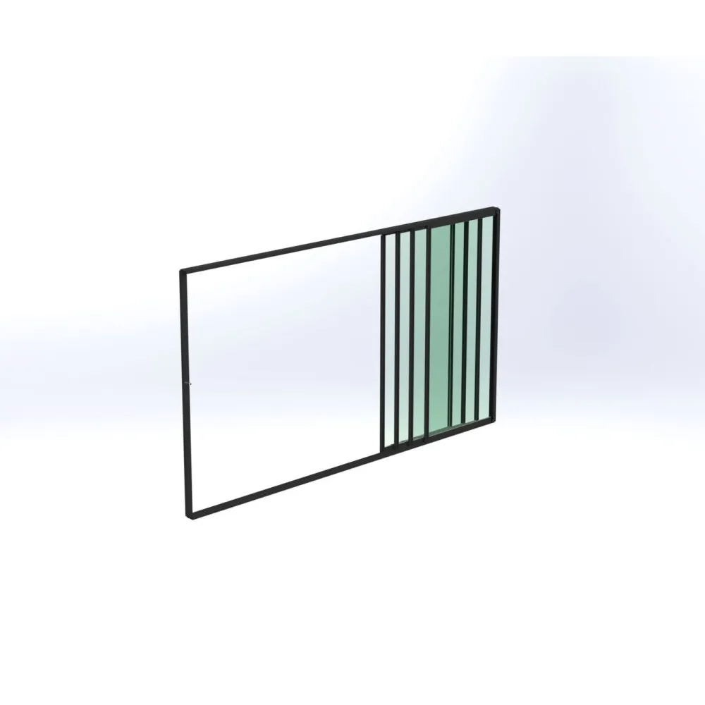 Clearance Keraplast Terassin lasiliukuovi 4-os. 2100x3800mm, kirkas/musta, sisäpuolinen nuppilukitus