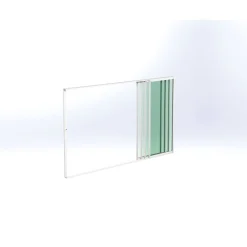 Keraplast Terassin lasiliukuovi 4-os. 2100x3800mm, kirkas/valkoinen, sisäpuolinen nuppilukitus