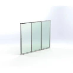 Outlet Keraplast Terassin lasiliukuovi 3-os. 2100x2870mm, kirkas/valkoinen, sisäpuolinen nuppilukitus