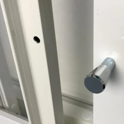 Outlet Keraplast Terassin lasiliukuovi 3-os. 2100x2870mm, kirkas/valkoinen, sisäpuolinen nuppilukitus