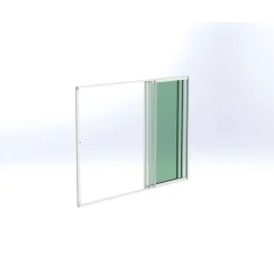 Outlet Keraplast Terassin lasiliukuovi 3-os. 2100x2870mm, kirkas/valkoinen, sisäpuolinen nuppilukitus