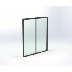 Online Keraplast Terassin lasiliukuovi 2-os. 2100x1945mm, kirkas/harmaa, sisäpuolinen nuppilukitus