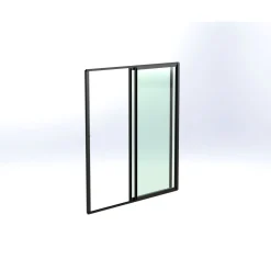 Online Keraplast Terassin lasiliukuovi 2-os. 2100x1945mm, kirkas/harmaa, sisäpuolinen nuppilukitus