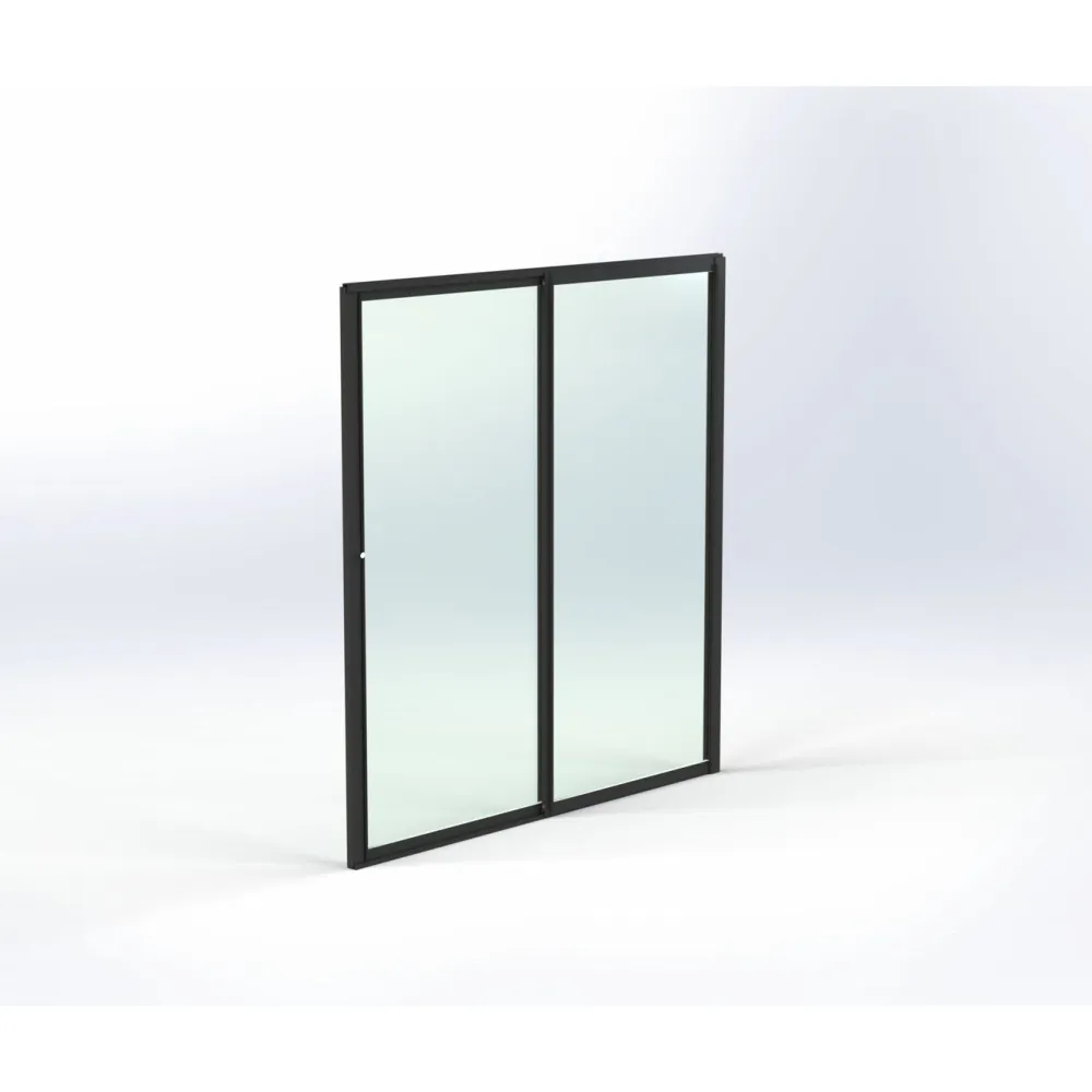 Best Keraplast Terassin lasiliukuovi 2-os. 2100x1945mm, kirkas/musta, sisäpuolinen nuppilukitus