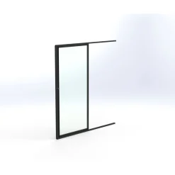Keraplast Terassin lasiliukuovi 1-os. 2100x915mm, kirkas/musta, sisäpuolinen nuppilukitus