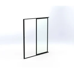 Keraplast Terassin lasiliukuovi 1-os. 2100x915mm, kirkas/musta, sisäpuolinen nuppilukitus
