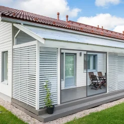 New Keraplast Terassin lasiliukuovi , 1-os., harmaa, kirkas lasi, mittatilaus