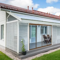 Outlet Keraplast Terassin lasiliukuovi , 4-os., musta, kirkas lasi, mittatilaus