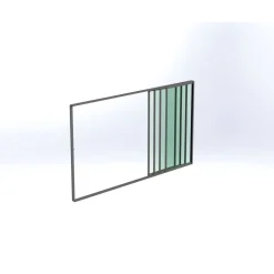 Discount Keraplast Terassin lasiliukuovi 4-os. 2100x3800mm, kirkas/harmaa, sisäpuolinen nuppilukitus
