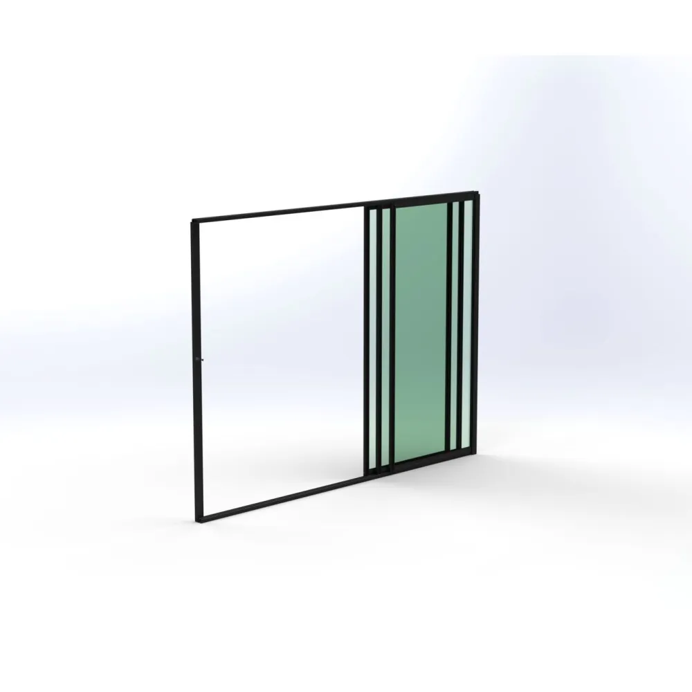 Online Keraplast Terassin lasiliukuovi 3-os. 2100x2870mm, kirkas/musta, sisäpuolinen nuppilukitus