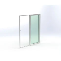 Clearance Keraplast Terassin lasiliukuovi 2-os. 2100x1945mm, kirkas/valkoinen, sisäpuolinen nuppilukitus