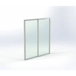 Clearance Keraplast Terassin lasiliukuovi 2-os. 2100x1945mm, kirkas/valkoinen, sisäpuolinen nuppilukitus