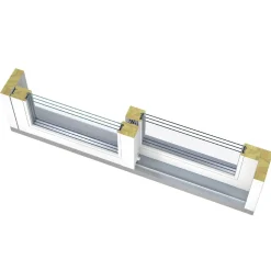 Seicom Terassin liukovi Excellent 184mm, 2-osainen, 3-lasinen, puu, mittatilausovi