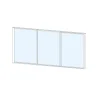 Clearance Keraplast Terassin liukulasi-ikkuna 3-os. 1100x2870mm, kirkas/valkoinen