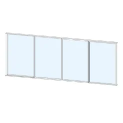 Sale Keraplast Terassin liukulasi-ikkuna 4-os. 1100x3800mm, kirkas/valkoinen