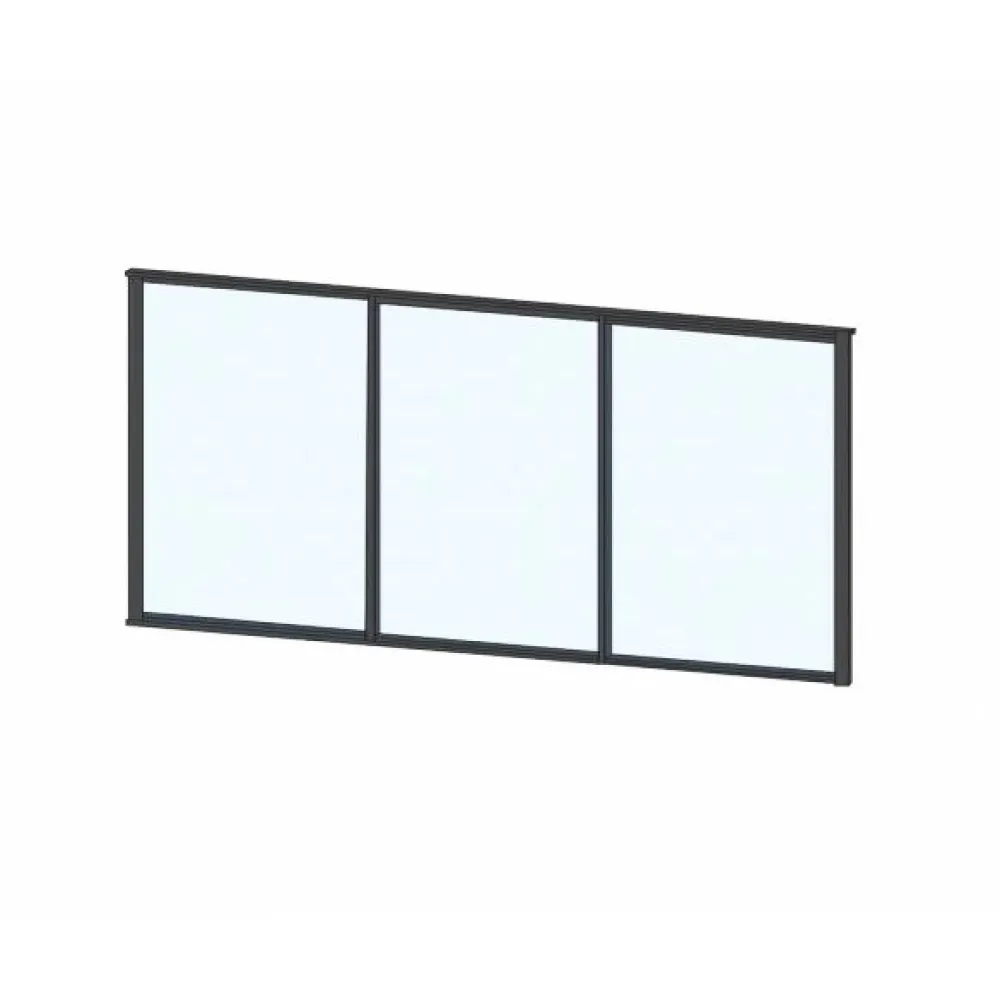 Outlet Keraplast Terassin liukulasi-ikkuna 3-os. 1100x2870mm, kirkas/musta