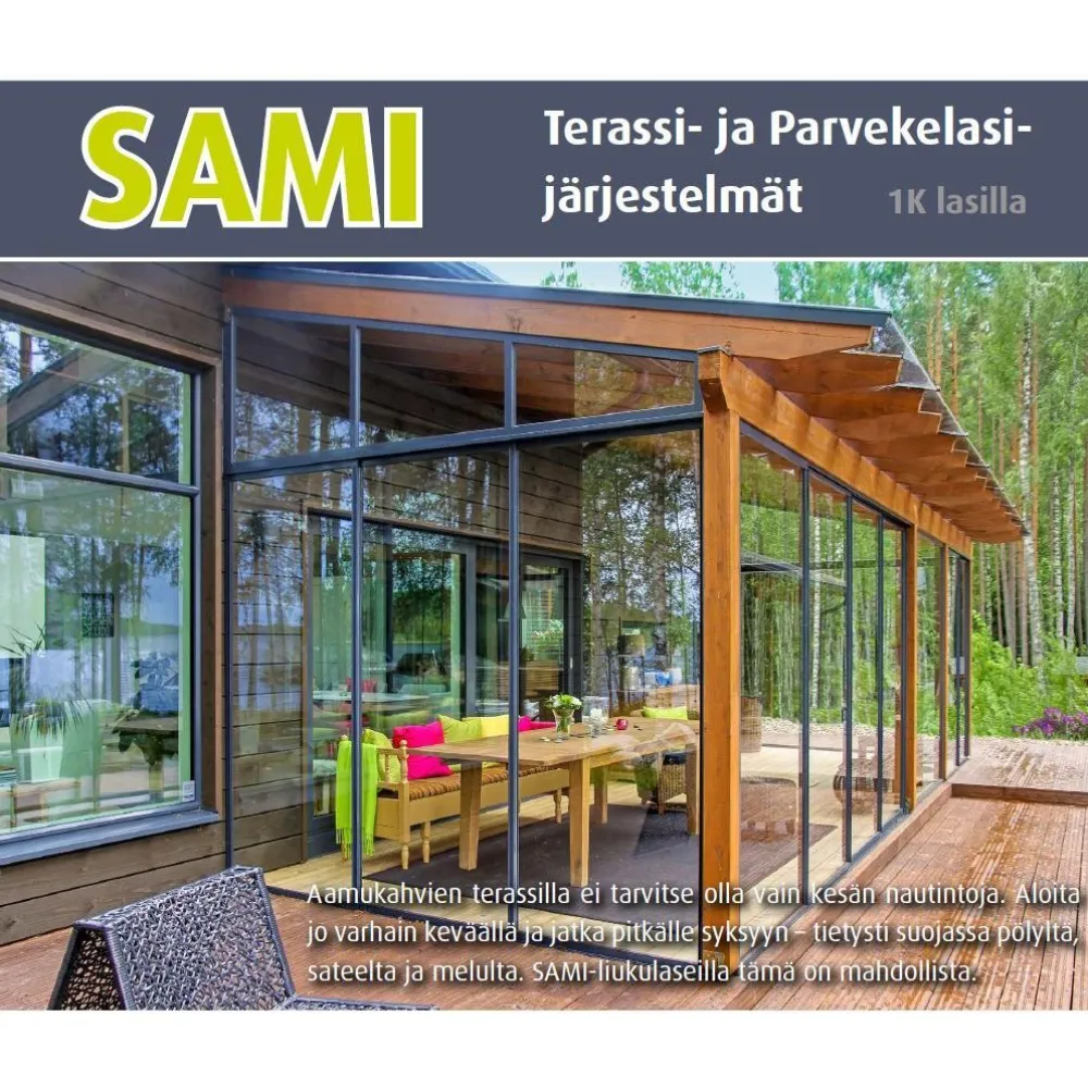 Clearance Maakunnan Lasi Terassin liukuovi 2 osaa eri värejä mittatilaus