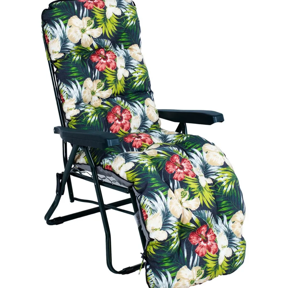 Clearance Home4you Terassituoli BADEN-BADEN tumma kukkakuosi pehmuste, vihreä