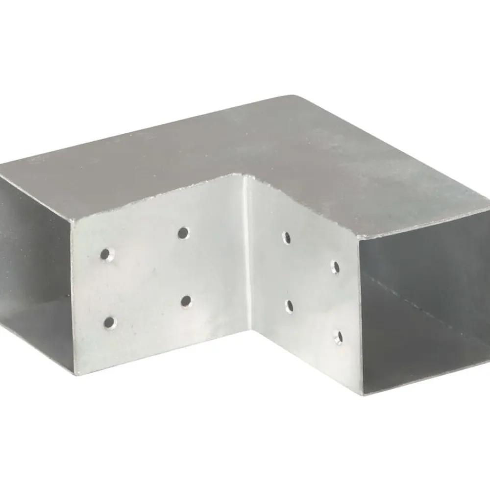 Best FinePRICE Tolppaliitin L-muoto galvanoitu metalli 81x81mm
