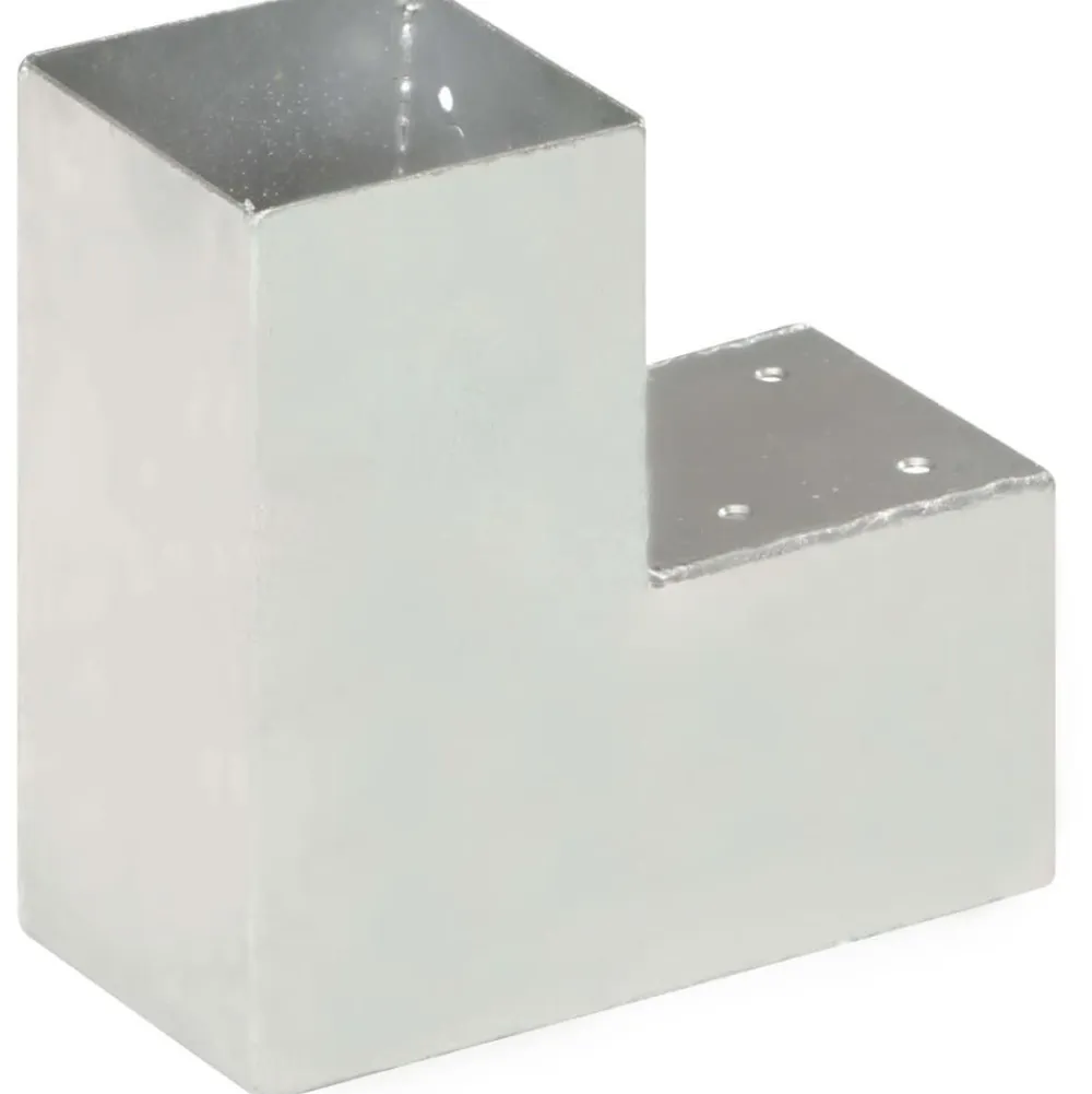 New FinePRICE Tolppaliitin L-muoto galvanoitu metalli 91x91mm